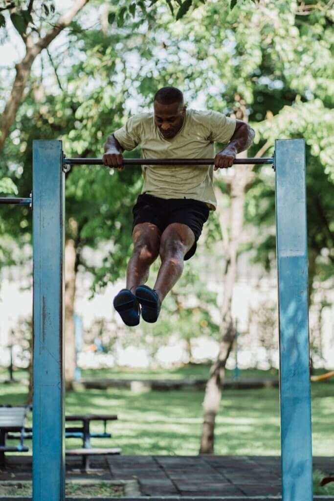 A Man Doing a Muscle Up